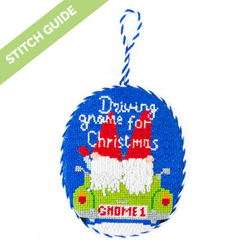 Stitch Guide Driving Gnome for Christmas Stitch Guides/Charts Needlepoint.Com