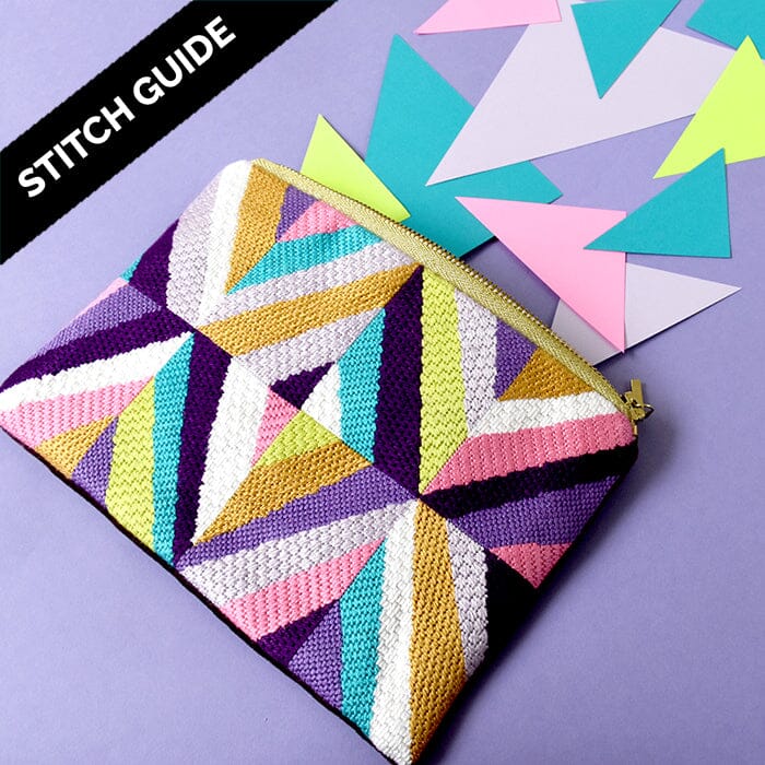 Stitch Guide Geometric Clutch Stitch Guides/Charts Needlepoint.Com