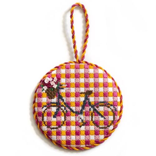 Stitch Guide Gingham Bicycle Ornament Stitch Guides/Charts Needlepoint.Com