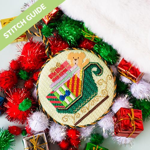 Stitch Guide Green Sleigh Ornament Stitch Guides/Charts Needlepoint.Com