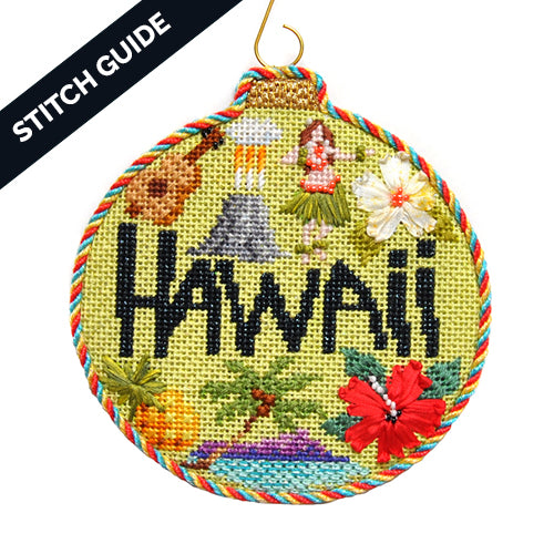 Stitch Guide   Hawaii Travel Round Stitch Guides/Charts Needlepoint.Com