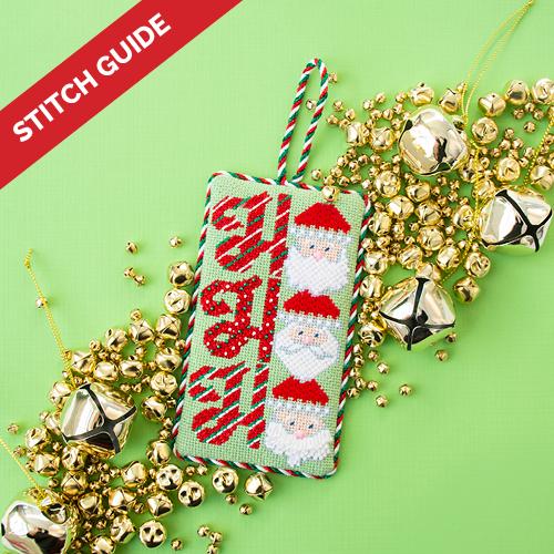 Stitch Guide Ho Ho Ho Santa Faces Stitch Guides/Charts Needlepoint.Com
