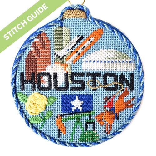 Stitch Guide   Houston Travel Round Stitch Guides/Charts Needlepoint.Com