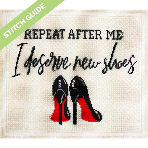 Stitch Guide I Deserve New Shoes Stitch Guides/Charts Needlepoint.Com