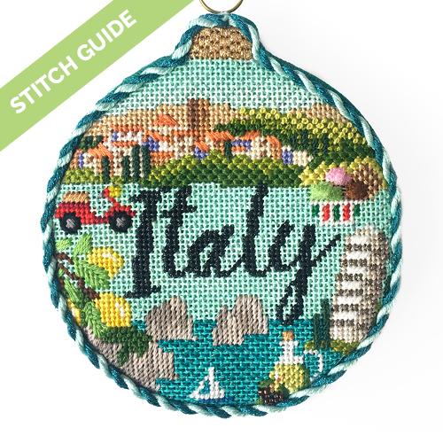 Stitch Guide Italy Travel Round Stitch Guides/Charts Needlepoint.Com