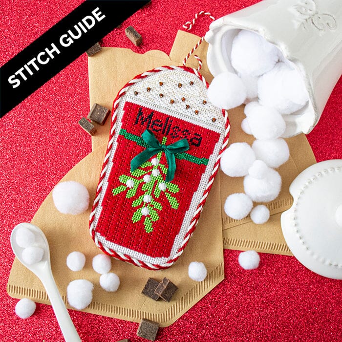 Stitch Guide Mistletoe Holiday Cup Stitch Guides/Charts Needlepoint.Com
