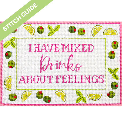 Stitch Guide Mixed Drinks About Feelings Stitch Guides/Charts Needlepoint.Com