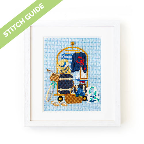 Stitch Guide - Nantucket Luggage Cart Stitch Guides/Charts Needlepoint.Com 