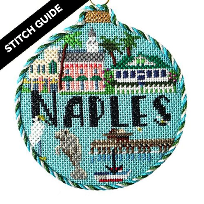 Stitch Guide   Naples Travel Round Stitch Guides/Charts Needlepoint.Com