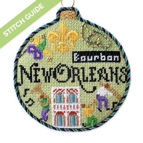 Stitch Guide   New Orleans Travel Round Stitch Guides/Charts Needlepoint.Com