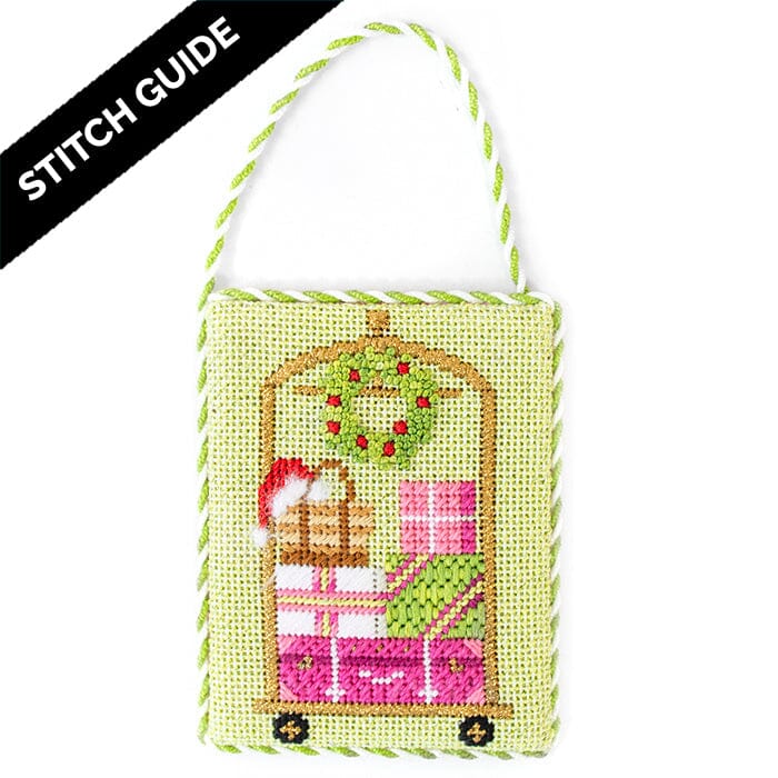 Stitch Guide Palm Beach Christmas Luggage Cart Stitch Guides/Charts Needlepoint.Com