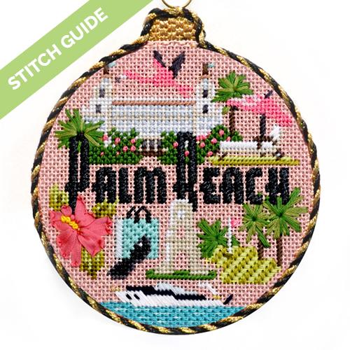 Stitch Guide Palm Beach Travel Round Stitch Guides/Charts Needlepoint.Com