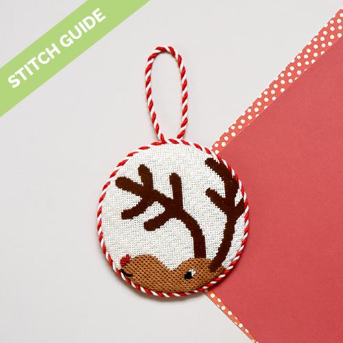 Stitch Guide   Peeking Reindeer Stitch Guides/Charts Needlepoint.Com