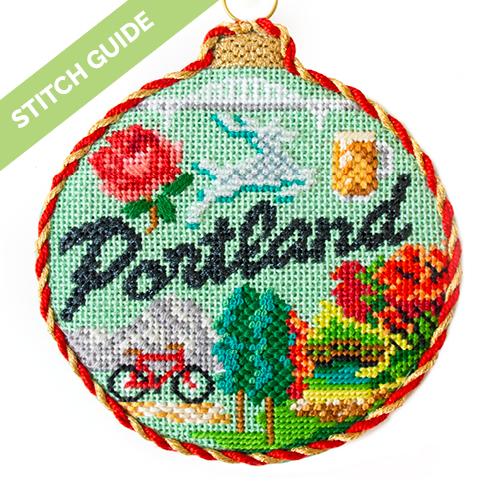 Stitch Guide   Portland, OR Travel Round Stitch Guides/Charts Needlepoint.Com