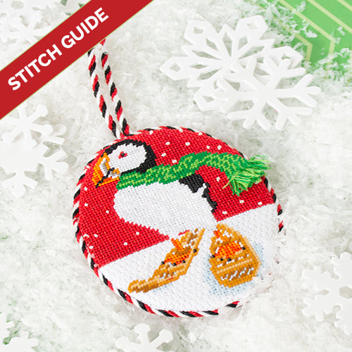 Stitch Guide Puffin with Snowshoes Stitch Guides/Charts Needlepoint.Com