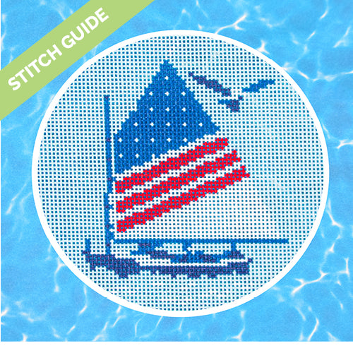 Stitch Guide   Regatta Round   Sailing Dinghy Stitch Guides/Charts Needlepoint.Com