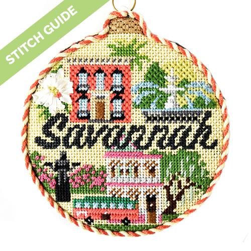 Stitch Guide   Savannah Travel Round Stitch Guides/Charts Needlepoint.Com