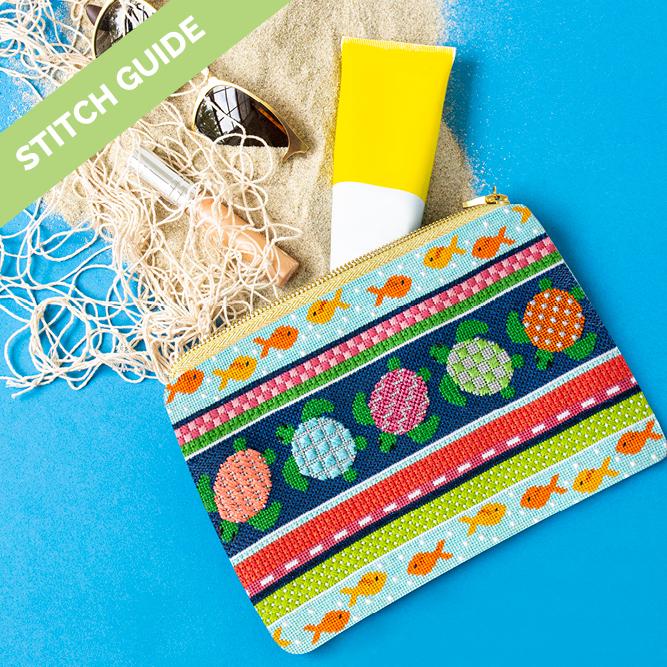 Stitch Guide Sea Turtles Clutch Stitch Guides/Charts Needlepoint.Com