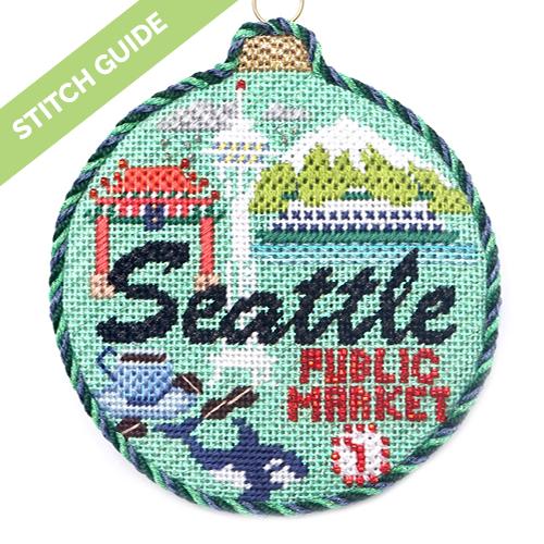 Stitch Guide   Seattle Travel Round Stitch Guides/Charts Needlepoint.Com