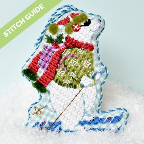 Stitch Guide   Skiing Polar Bear Stitch Guides/Charts Needlepoint.Com