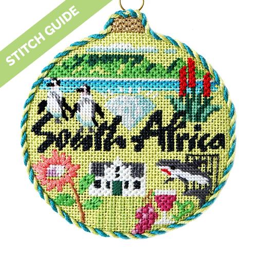 Stitch Guide - South Africa Travel Round Stitch Guides/Charts Needlepoint.Com 