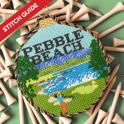 Stitch Guide   Sporting Round   Pebble Beach Stitch Guides/Charts Needlepoint.Com