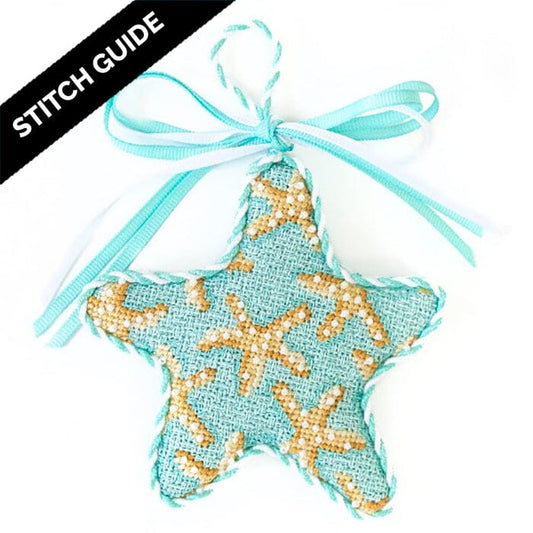 Stitch Guide - Starfish on Aqua Starfish Ornament Stitch Guides/Charts Needlepoint.Com 