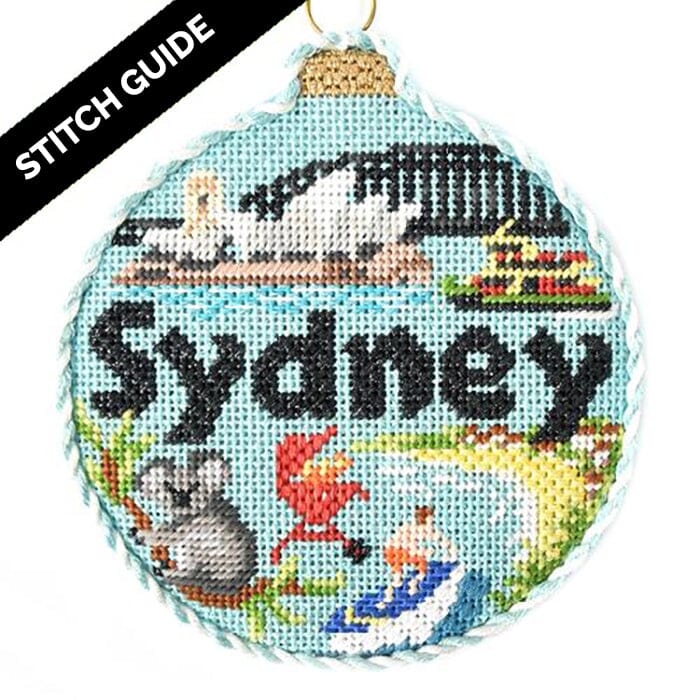 Stitch Guide   Sydney Travel Round Stitch Guides/Charts Needlepoint.Com