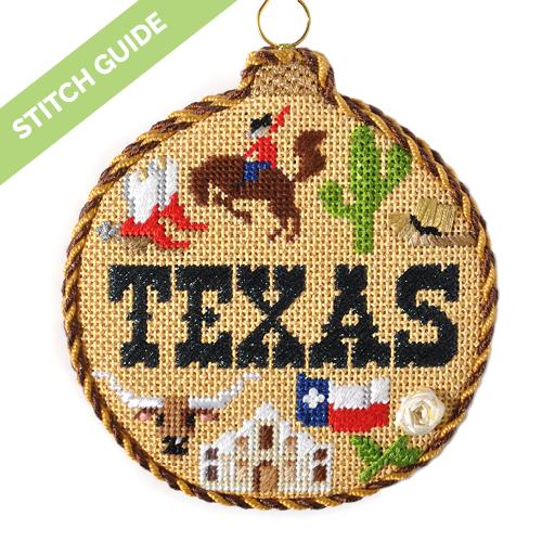 Stitch Guide   Texas Travel Round Stitch Guides/Charts Needlepoint.Com