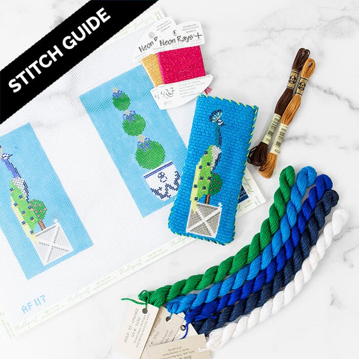 Stitch Guide Topiary Peacock Eyeglass Case Stitch Guides/Charts Needlepoint.Com