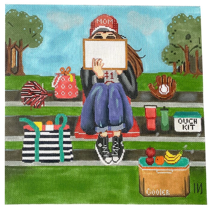 Stitching Girl Baseball Mom Painted Canvas Alice Peterson Company - 1