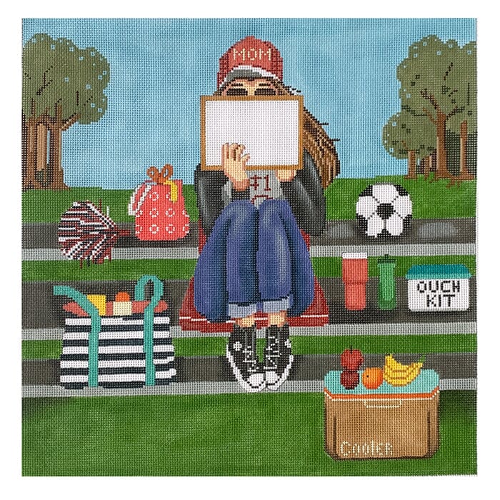 Stitching Girl Soccer Mom Painted Canvas Alice Peterson Company