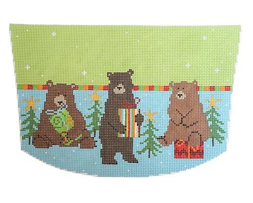 Stocking Top Bears Painted Canvas Pippin