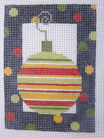 Striped Bauble Painted Canvas Pippin - 1