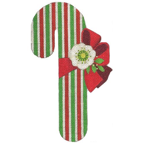 Striped Red/Green Candy Cane Painted Canvas Melissa Shirley Designs - 1