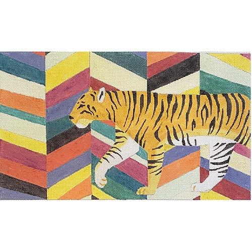 Stylized Tiger Clutch Painted Canvas Colors of Praise - 1