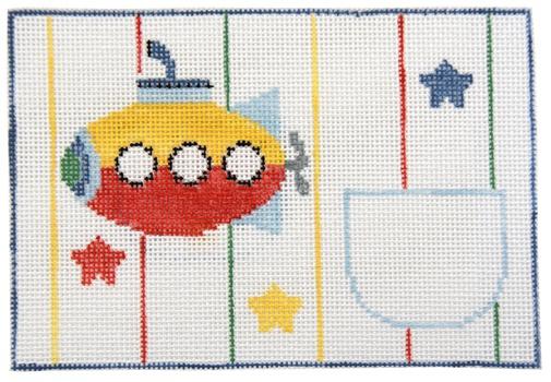 Submarine Tooth Fairy Pillow Painted Canvas Kathy Schenkel Designs - 1