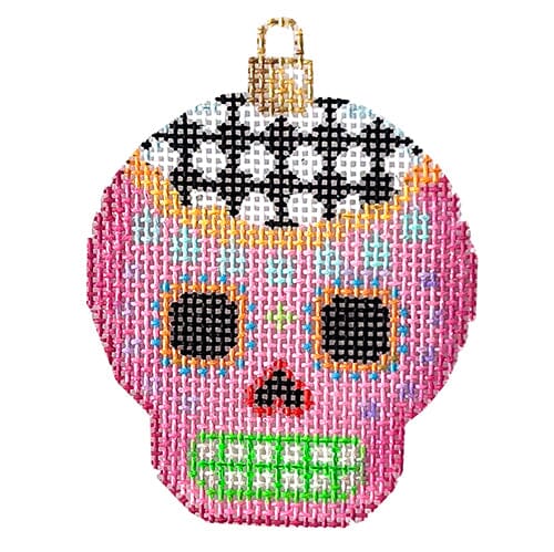 Sugar Skull Ornament/Pink Painted Canvas Associated Talents 