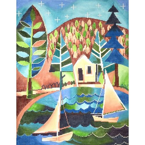 Summer Sailboats Painted Canvas The Meredith Collection - 1