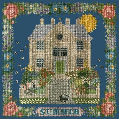 Summer Sampler Needlepoint Kit Kits Elizabeth Bradley Design Dark Blue