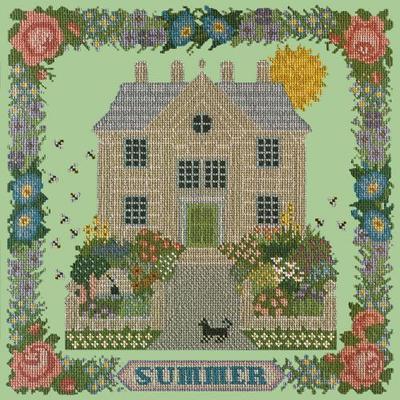 Summer Sampler Needlepoint Kit Kits Elizabeth Bradley Design Pale Green 