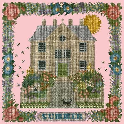 Summer Sampler Needlepoint Kit Kits Elizabeth Bradley Design Pale Rose 