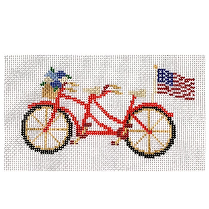 Summer Tandem Bike Painted Canvas The Salty Stitcher - 1