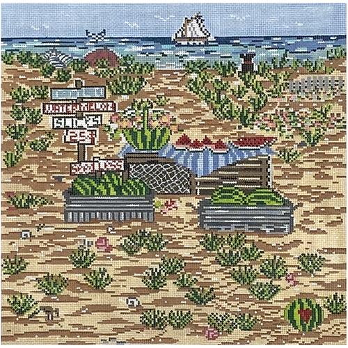 Summer Watermelon Stand Painted Canvas Cooper Oaks Design - 1