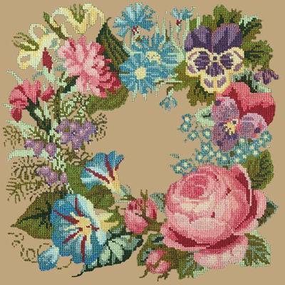 Summer Wreath Needlepoint Kit Kits Elizabeth Bradley Design Sand 