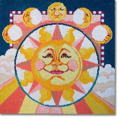 Sun Moon Stars Painted Canvas CBK Needlepoint Collections - 1