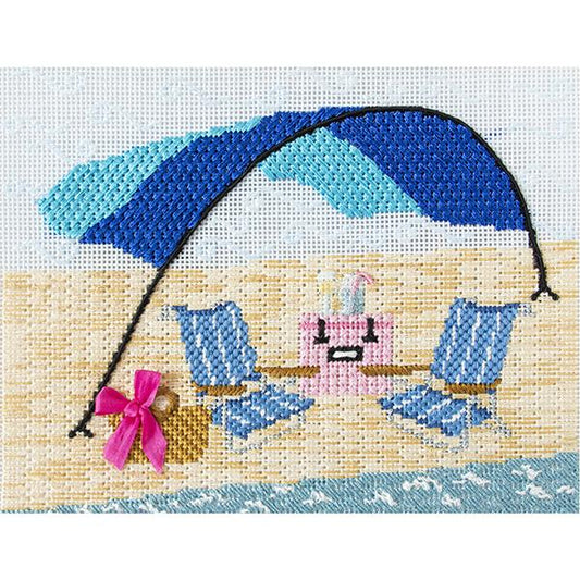 Sun Shade on 18 Printed Canvas Needlepoint To Go 