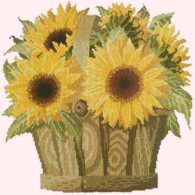 Sunflower Basket Needlepoint Kit Kits Elizabeth Bradley Design Cream