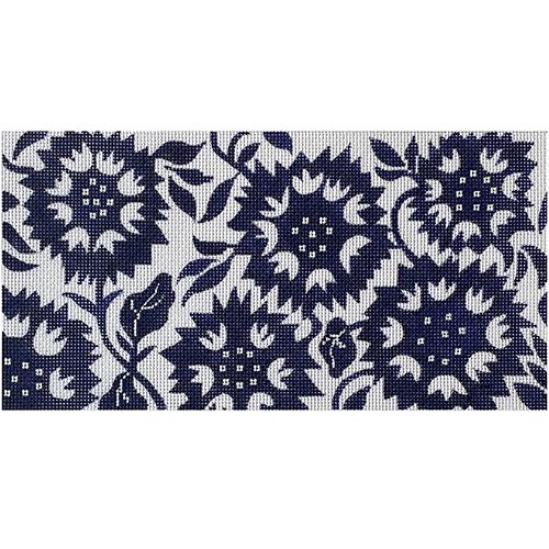 Sunflower Bolster in Blue Painted Canvas All About Stitching/The Collection Design