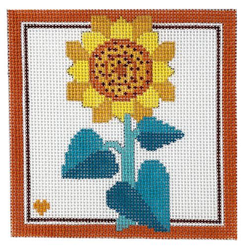 Sunflower with Border Painted Canvas Danji Designs - 1
